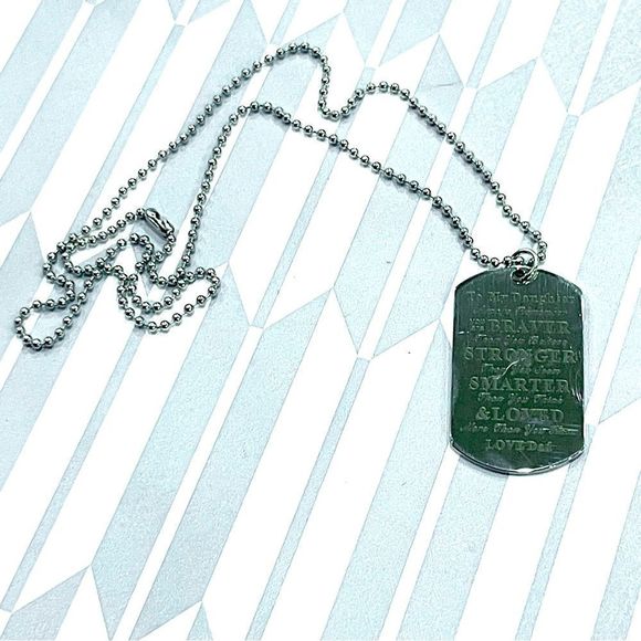 New To Daughter Love Dad Dog Tag Pendant Inspirational Gift Necklace - Picture 4 of 10